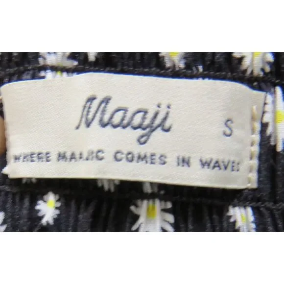 Maaji Black Bouquet Maxi Wrap Skirt Cottagecore/Bohochic  S EUC - Picture 10 of 11